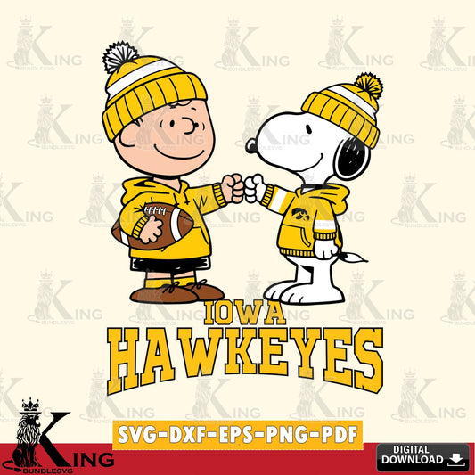 Iowa Hawkeyes CharlieBrown Football Fist Bump SVG, Cricut, Cut file  , Digital Download , Instant Download, Peanuts svg, NCAA svg, Football svg, Sport svg