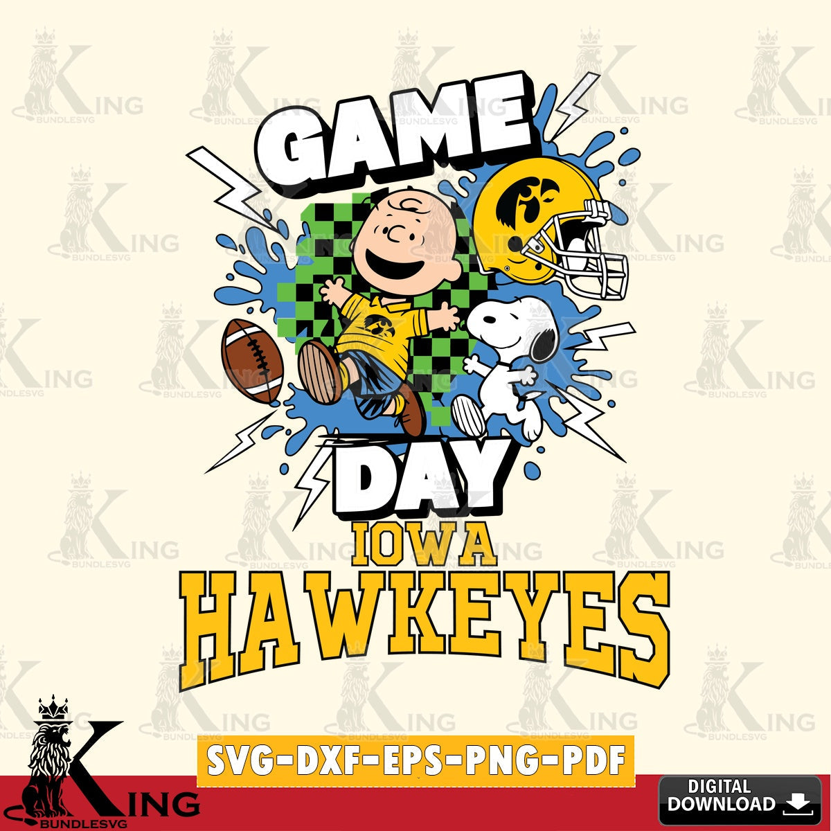 Iowa Hawkeyes Game Day Peanuts SVG, Cricut, Cut file  , Digital Download , Instant Download, Peanuts svg, NCAA svg, Football svg, Sport svg