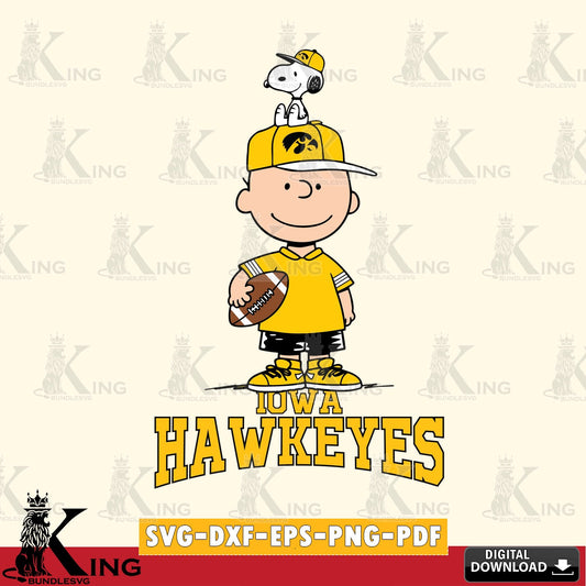 Iowa Hawkeyes Peanuts Football Rugby SVG, Cricut, Cut file  , Digital Download , Instant Download, Peanuts svg, NCAA svg, Football svg, Sport svg