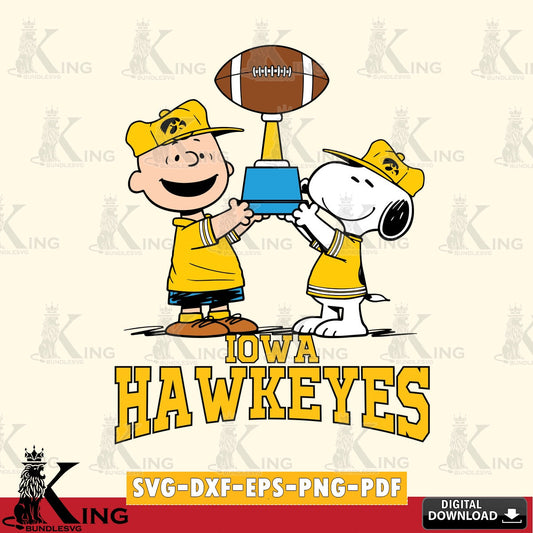 Iowa Hawkeyes Peanuts Football Trophy SVG, Cricut, Cut file  , Digital Download , Instant Download, Peanuts svg, NCAA svg, Football svg, Sport svg