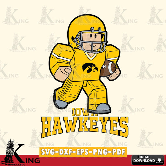 Iowa Hawkeyes Roblox Player Rugby SVG file , NCAA Cricut,  File cut , Digital Download , PDF File