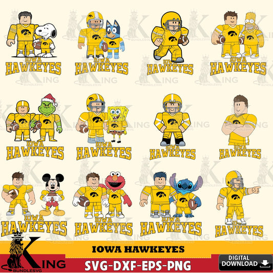 Iowa Hawkeyes Roblox With Friends football NCAA Bundle SVG file , NCAA Cricut,  File cut , Digital Download , PDF File