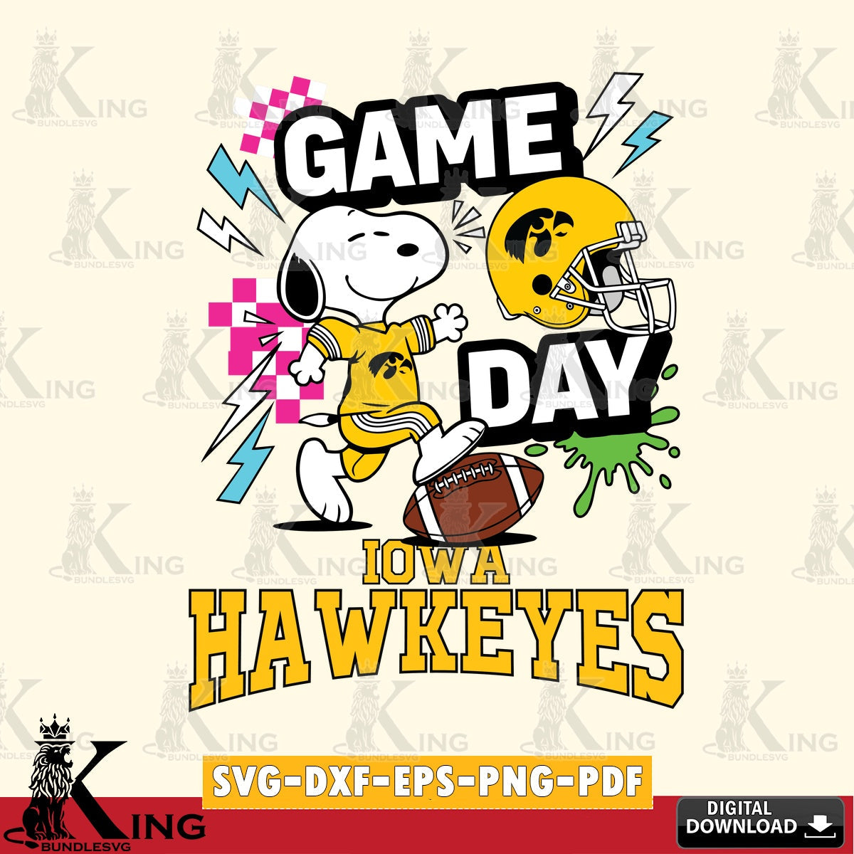 Iowa Hawkeyes Snoopy Game day SVG, Cricut, Cut file  , Digital Download , Instant Download, Peanuts svg, NCAA svg, Football svg, Sport svg
