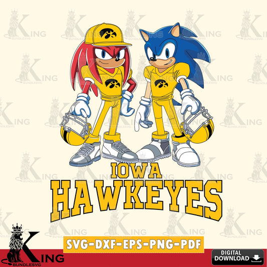 Iowa Hawkeyes Sonic And Knuckles Player Football SVG file, Vector , Digital Download , PDF File , Instant Download