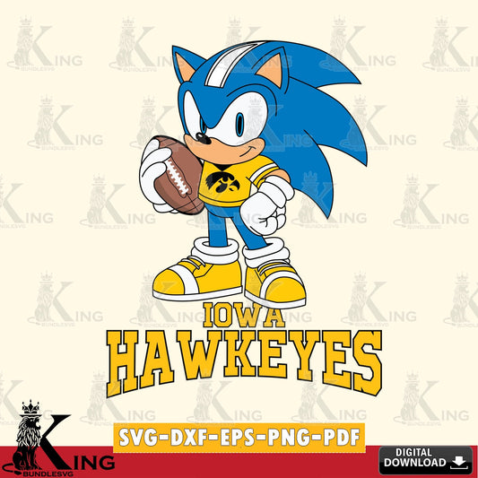 Iowa Hawkeyes Sonic Game Day Ready SVG file, Vector , Digital Download , PDF File , Instant Download