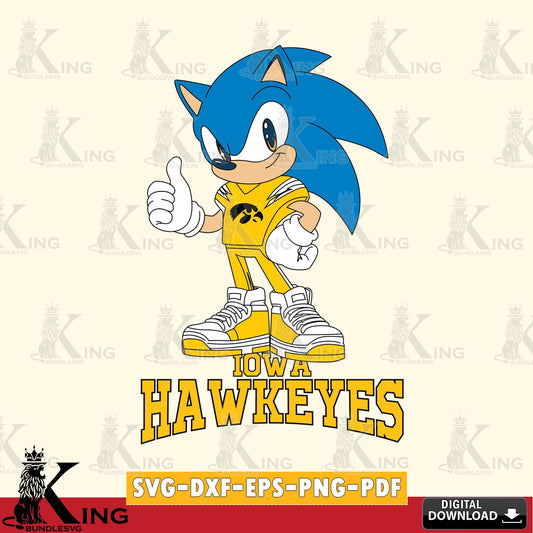 Custom design featuring Iowa Hawkeyes Sonic Like Football digital clipart compatible with laser engraving and cutting