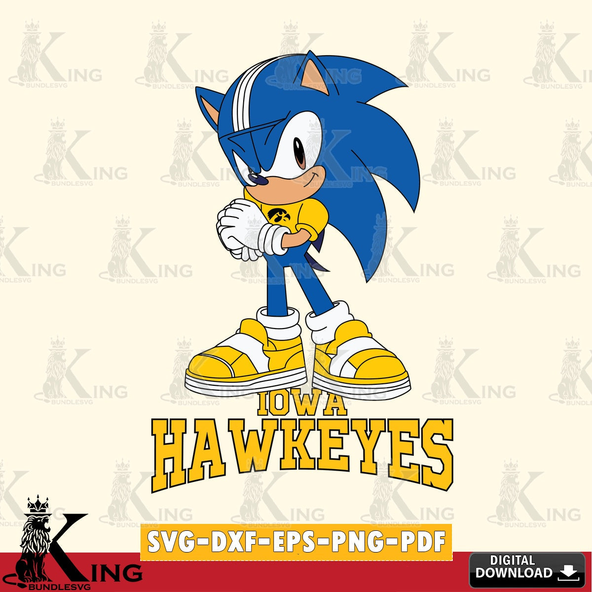 Vector design showing Iowa Hawkeyes cute football, digital clipart compatible with laser engraving and cutting