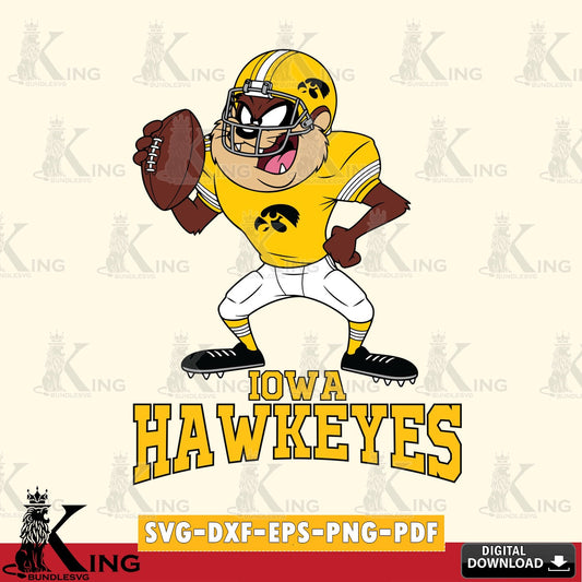 Iowa Hawkeyes Taz Football Player SVG file, Cut file  , Digital Download , Instant Download, Taz svg, NCAA svg