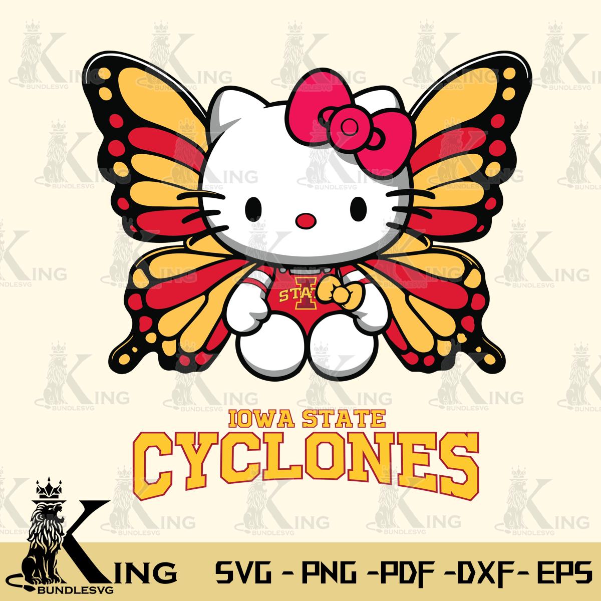 Iowa State Cyclones Butterfly Kitty Delight Svg Eps Dxf Png File, Digital Download