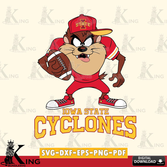 Iowa State Cyclones Đồng phục bóng đá Taz SVG file, Cut file  , Digital Download , Instant Download, Taz svg, NCAA svg
