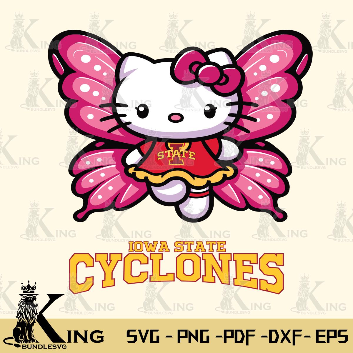 Iowa State Cyclones Hello Kitty Dreamscape Svg Eps Dxf Png File, Digital Download