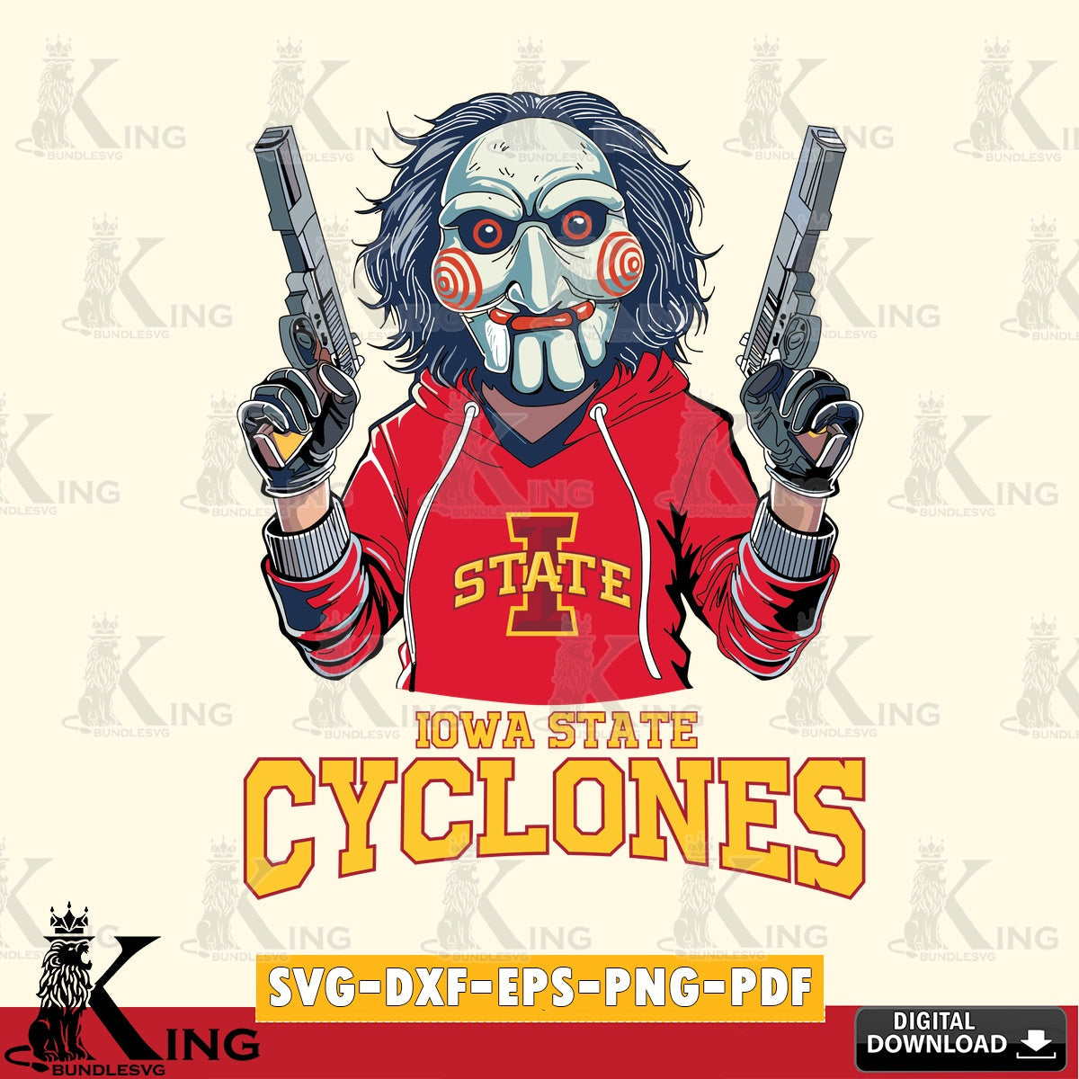 Stylish representation of Iowa State Cyclones Jigsaw Billy Football, NCAA file cut, SVG PNG design suitable for Glowforge and