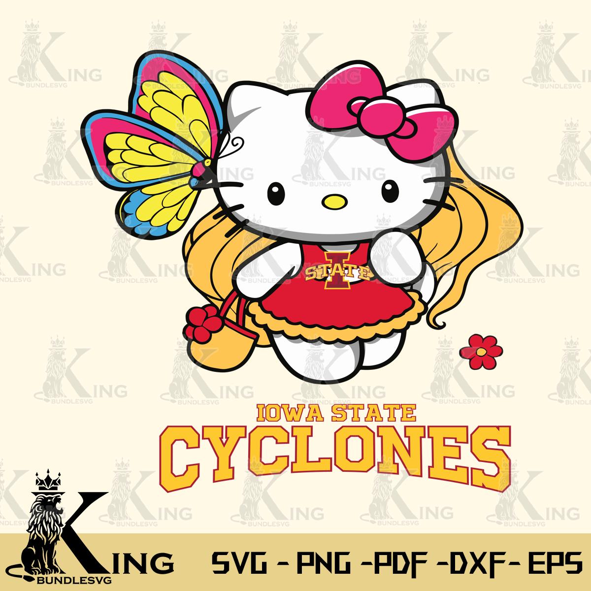 Iowa State Cyclones Kitty Cartoon Svg Eps Dxf Png File, Digital Download