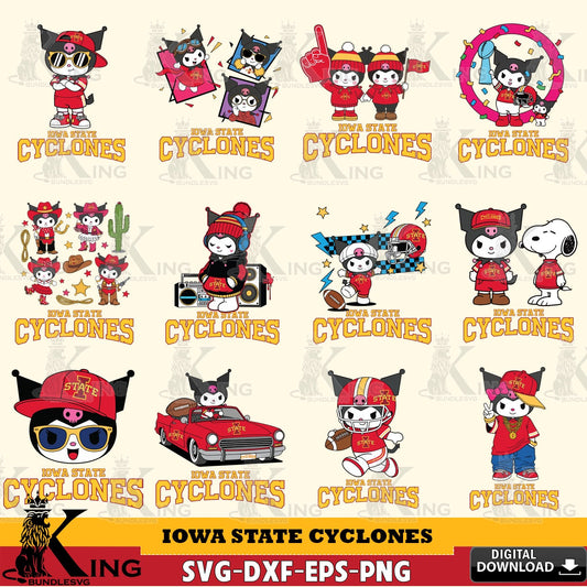 Iowa State Cyclones Kuromi Football Jersey NCAA Bundle SVG file, Cricut, Cut file  , Digital Download , Instant Download, Sanrio svg, Clipart