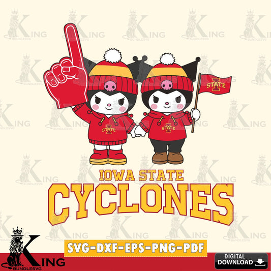 Iowa State Cyclones Kuromi rugby Fan SVG file, Cricut, Cut file  , Digital Download , Instant Download, Sanrio svg, Clipart