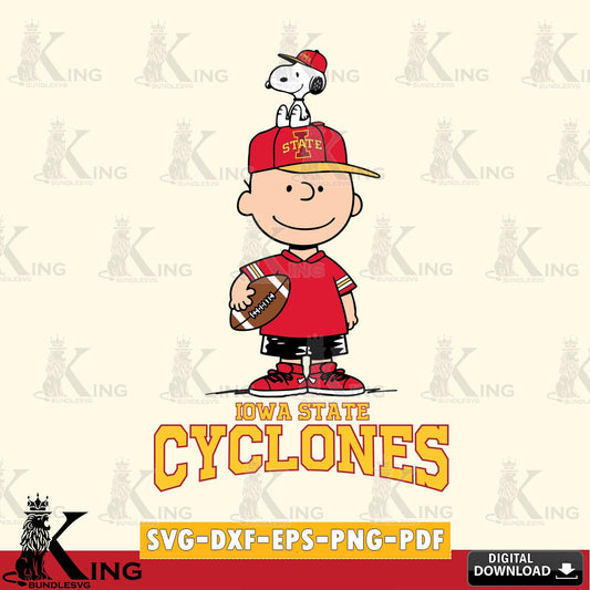 Iowa State Cyclones Peanuts Football Rugby SVG, Cricut, Cut file  , Digital Download , Instant Download, Peanuts svg, NCAA svg, Football svg, Sport svg