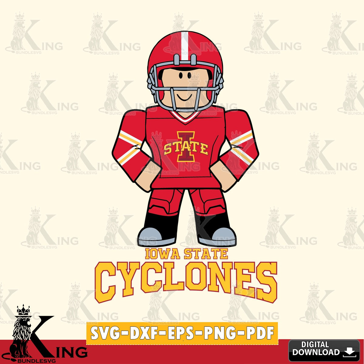 Iowa State Cyclones Roblox Cool Football SVG file , NCAA Cricut,  File cut , Digital Download , PDF File