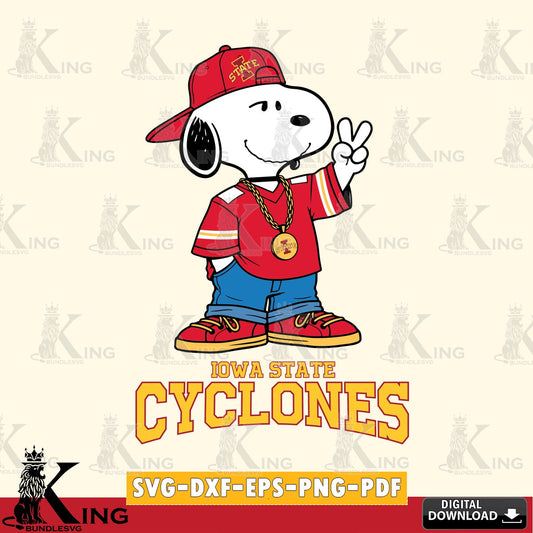 Iowa State Cyclones Snoopy Say hi SVG, Cricut, Cut file  , Digital Download , Instant Download, Peanuts svg, NCAA svg, Football svg, Sport svg