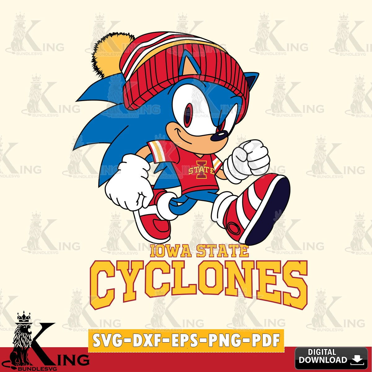 Iowa State Cyclones Sonic Football SVG file, Vector , Digital Download , PDF File , Instant Download