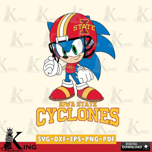 Creative design featuring Iowa State Cyclones Sonic Football Mascot SVG PNG design suitable for Glowforge and laser cutting