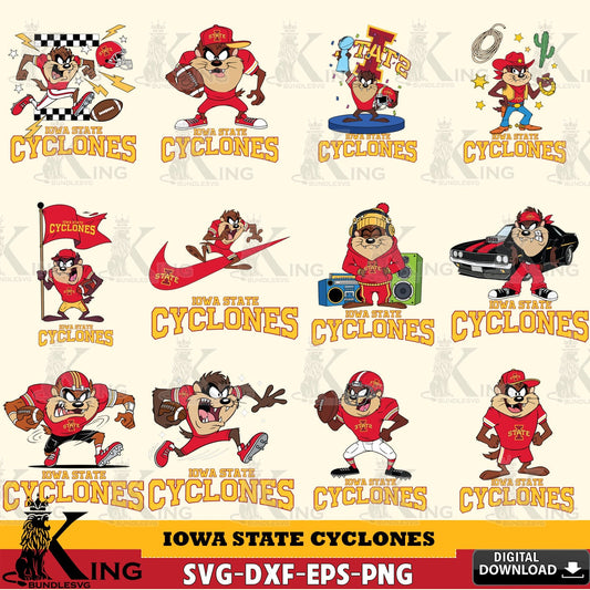 Iowa State Cyclones Taz Football NCAA Bundle SVG file, Cut file  , Digital Download , Instant Download, Taz svg, NCAA svg