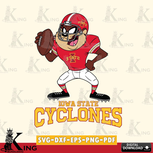 Iowa State Cyclones Taz Football Player SVG file, Cut file  , Digital Download , Instant Download, Taz svg, NCAA svg