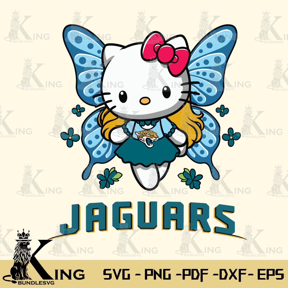 Jacksonville Jaguars Butterfly Kitty Charm Svg Eps Dxf Png File, Digital Download