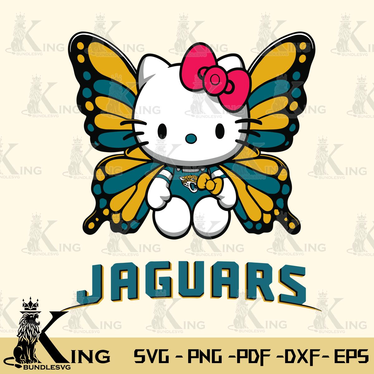 Jacksonville Jaguars Butterfly Kitty Delight Svg Eps Dxf Png File, Digital Download