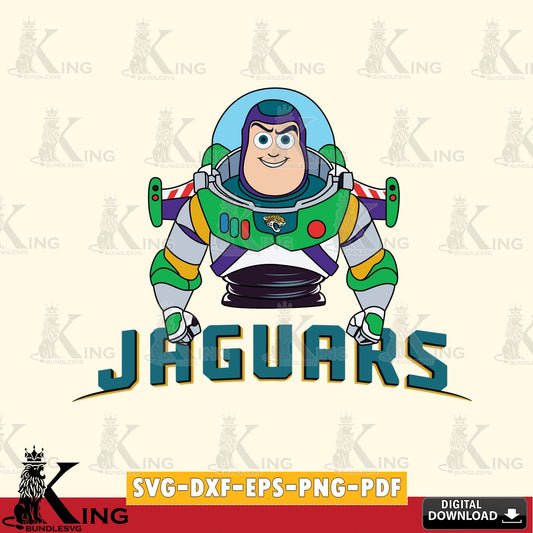 Beautiful illustration of a Jacksonville Jaguars Buzz Lightyear football design, versatile clip art for stickers, decals, and
