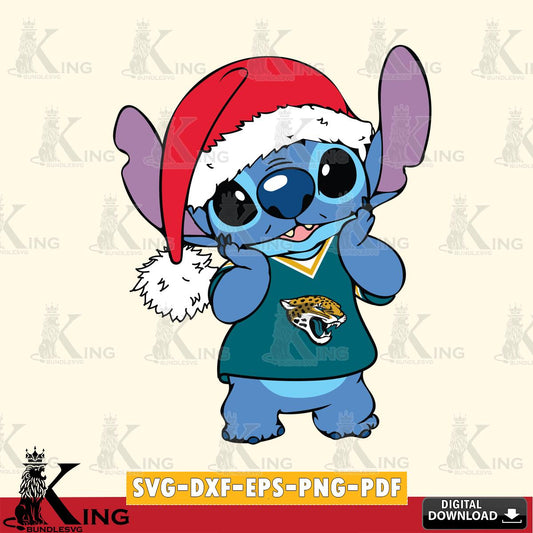 Jacksonville Jaguars Cute Stitch Christmas SVG, NFL for Cricut, Silhouette, Digital Download , file cut
