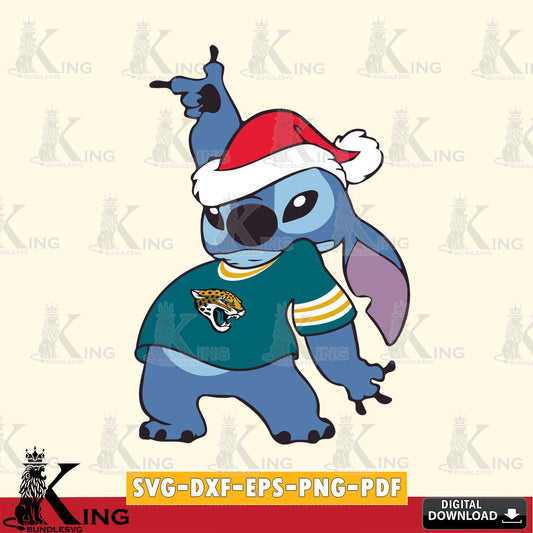 Jacksonville Jaguars Disney Lilo & Stitch Christmas SVG, NFL for Cricut, Silhouette, Digital Download , file cut