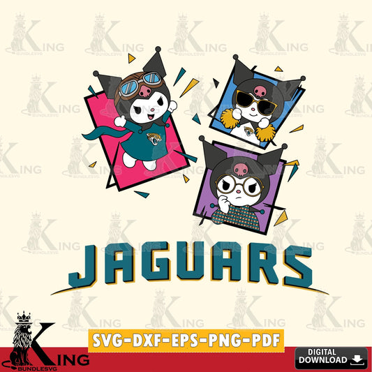 Jacksonville Jaguars Kuromi Action Football SVG file, Cricut, Cut file  , Digital Download , Instant Download, Sanrio svg, Clipart