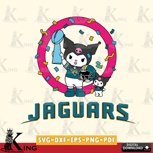 Jacksonville Jaguars Kuromi Football Champion SVG file, Cricut, Cut file  , Digital Download , Instant Download, Sanrio svg, Clipart