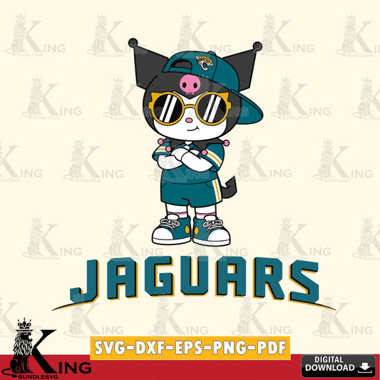 Jacksonville Jaguars Kuromi Football Jersey SVG file, Cricut, Cut file  , Digital Download , Instant Download, Sanrio svg, Clipart