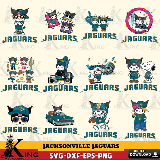 Jacksonville Jaguars Kuromi Football Jersey NFL Bundle SVG file, Cricut, Cut file  , Digital Download , Instant Download, Sanrio svg, Clipart
