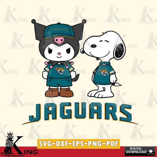 Jacksonville Jaguars Kuromi Snoopy Football SVG file, Cricut, Cut file  , Digital Download , Instant Download, Sanrio svg, Clipart
