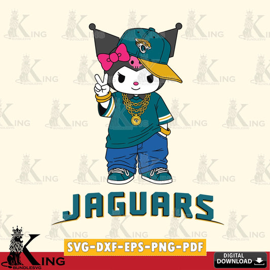 Jacksonville Jaguars Kuromi Streetwear Style SVG file, Cricut, Cut file  , Digital Download , Instant Download, Sanrio svg, Clipart