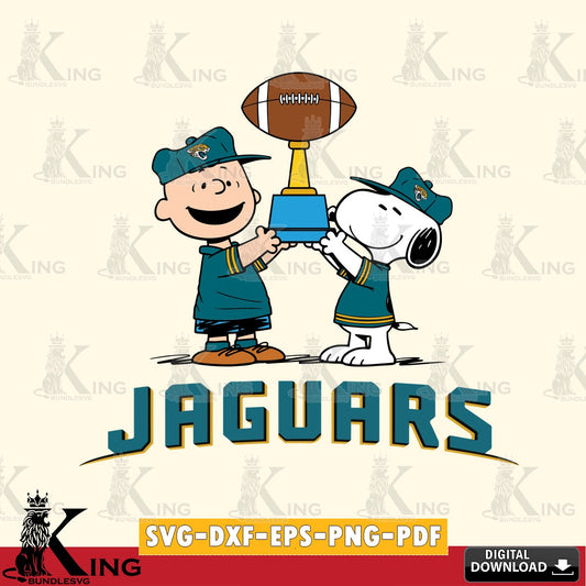 Jacksonville Jaguars Peanuts Football Trophy Cricut file , Cut file  , Digital Download , PDF File , Instant Download