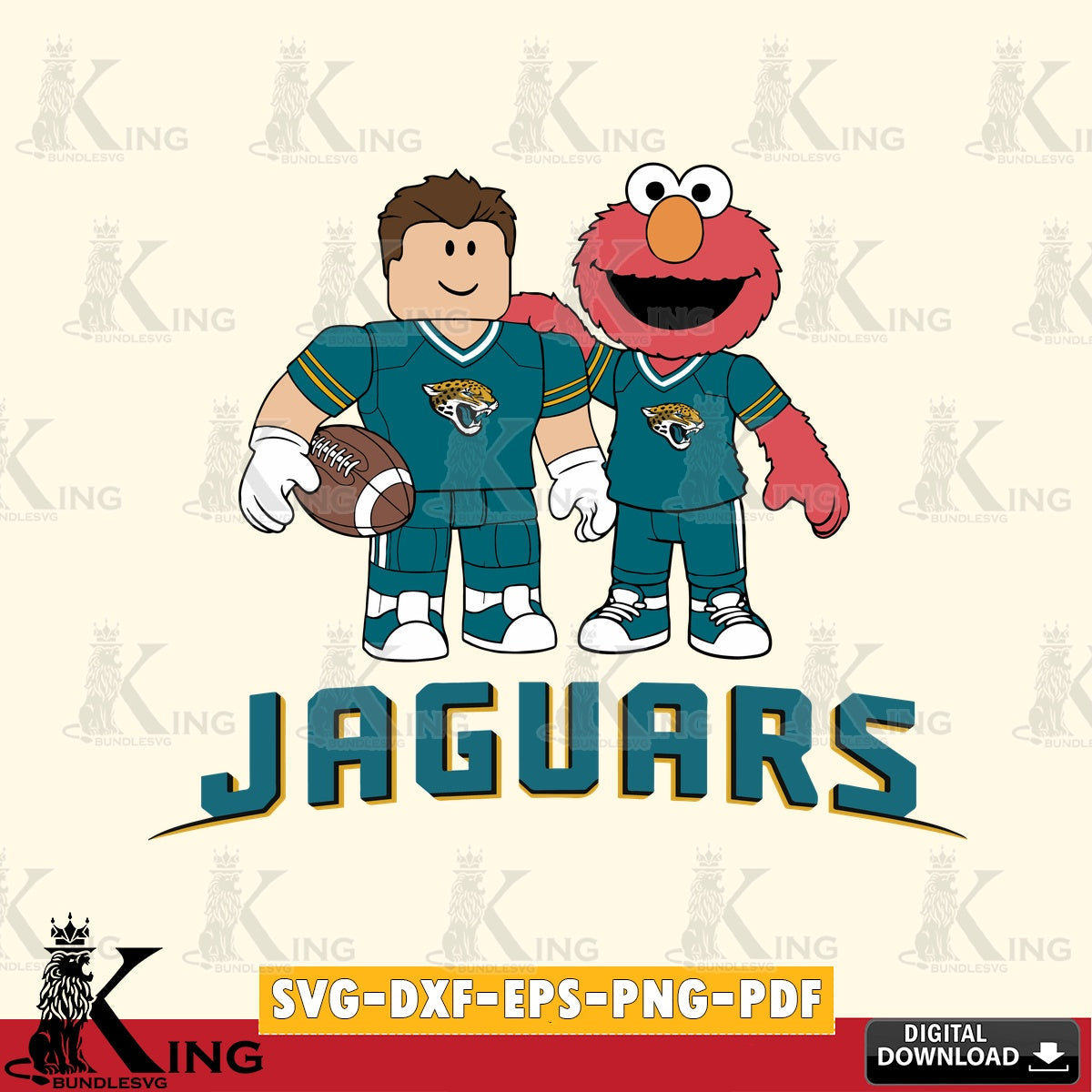 Jacksonville Jaguars Roblox & Elmo Football SVG file , Cricut, NFL  File cut , Digital Download , PDF File