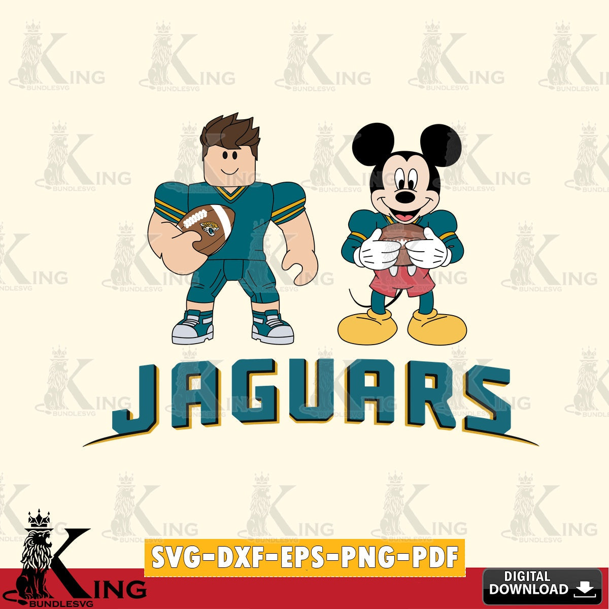 Jacksonville Jaguars Roblox & Mickey Football SVG file , Cricut, NFL  File cut , Digital Download , PDF File