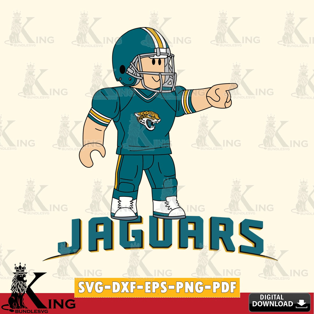 Jacksonville Jaguars Roblox Player Football SVG file , Cricut, NFL  File cut , Digital Download , PDF File