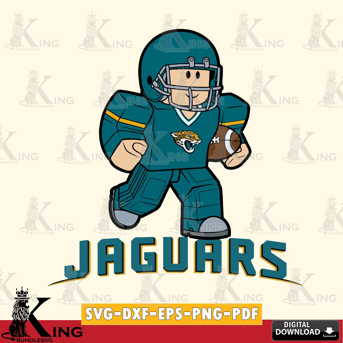 Jacksonville Jaguars Roblox Player Rugby SVG file , Cricut, NFL  File cut , Digital Download , PDF File