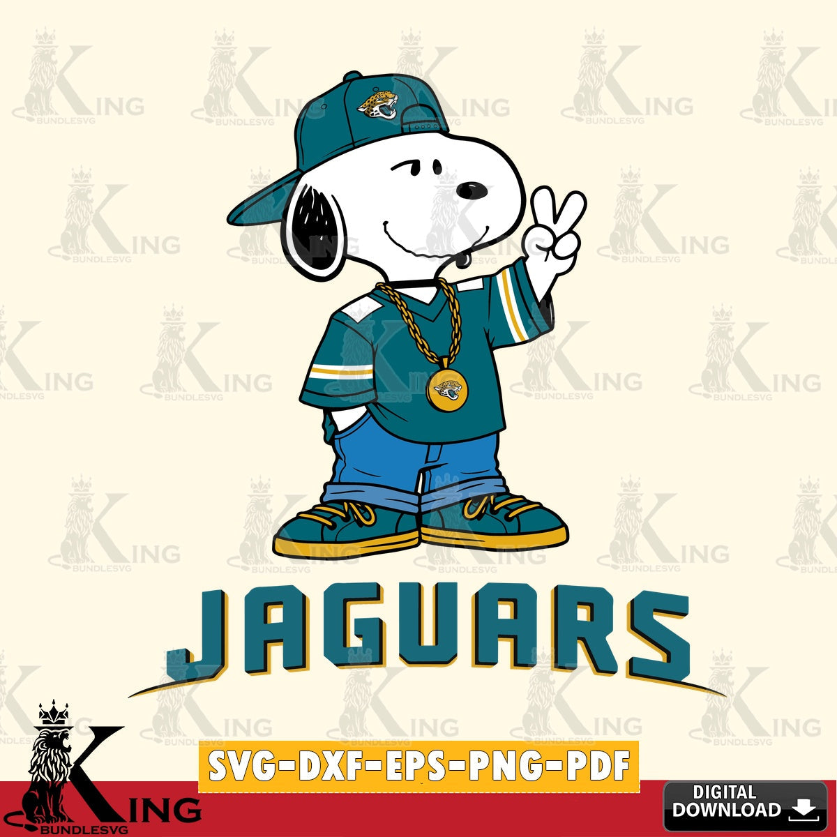 Jacksonville Jaguars Snoopy Say hi Cricut file , Cut file  , Digital Download , PDF File , Instant Download