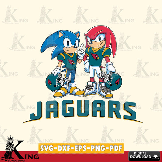 Beautiful illustration of Jacksonville Jaguars Sonic And Knuckles Football SVG cut file for personalized gifts and laser projects