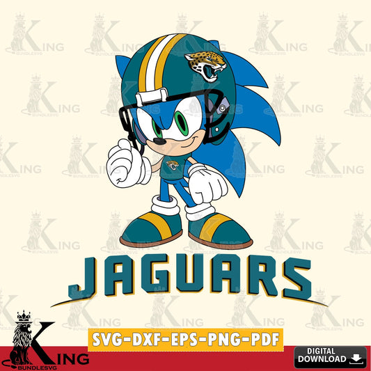 Custom design featuring Jacksonville Jaguars Sonic Football Mascot, high-quality vector for DIY scrapbooking and home decor