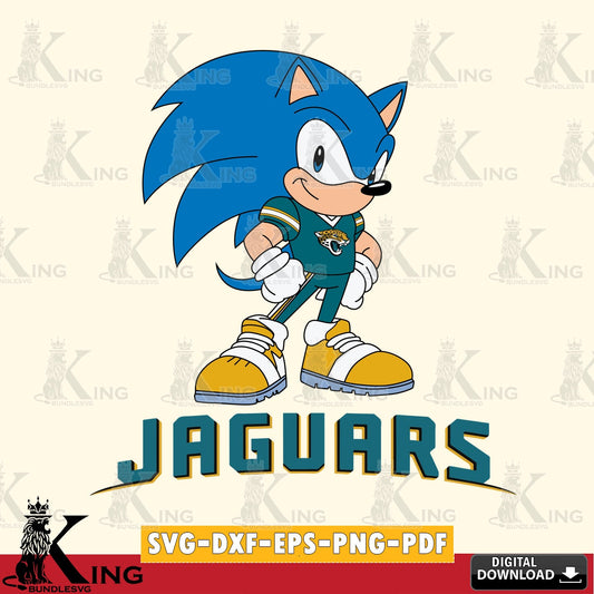 Jacksonville Jaguars Sonic Football Star Mascot SVG file, Vector , Digital Download , PDF File , Instant Download
