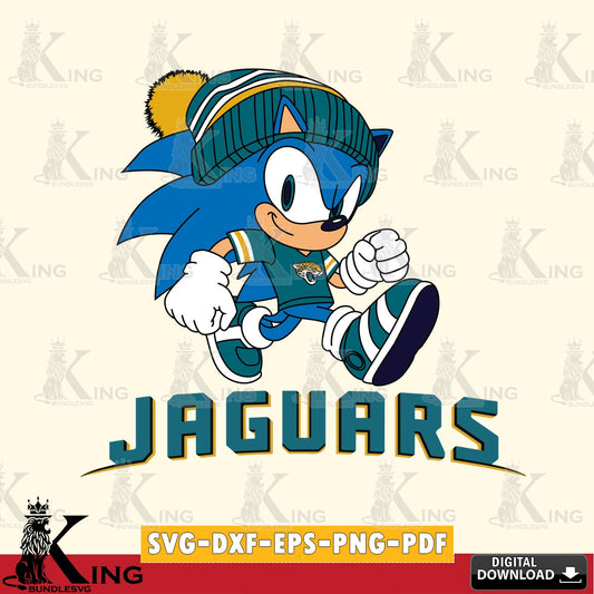 High-quality graphic of a Jacksonville Jaguars Sonic Football, a crafting file for iron-on transfer and vinyl decals.
