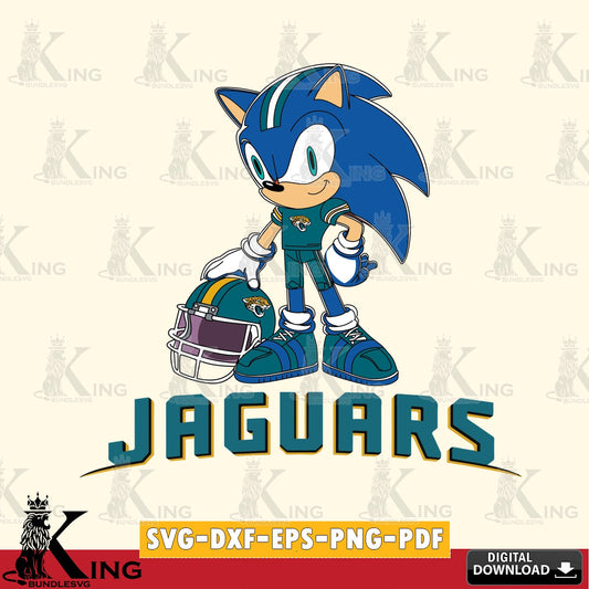 High-quality graphic of Jacksonville Jaguars Sonic Player Football digital download for Cricut Maker and paper crafts