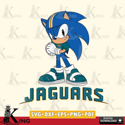 Jacksonville Jaguars Sonic cute Football SVG file, Vector , Digital Download , PDF File , Instant Download