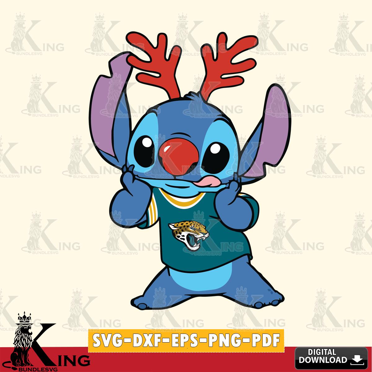 Jacksonville Jaguars Stitch Reindeer SVG, NFL for Cricut, Silhouette, Digital Download , file cut